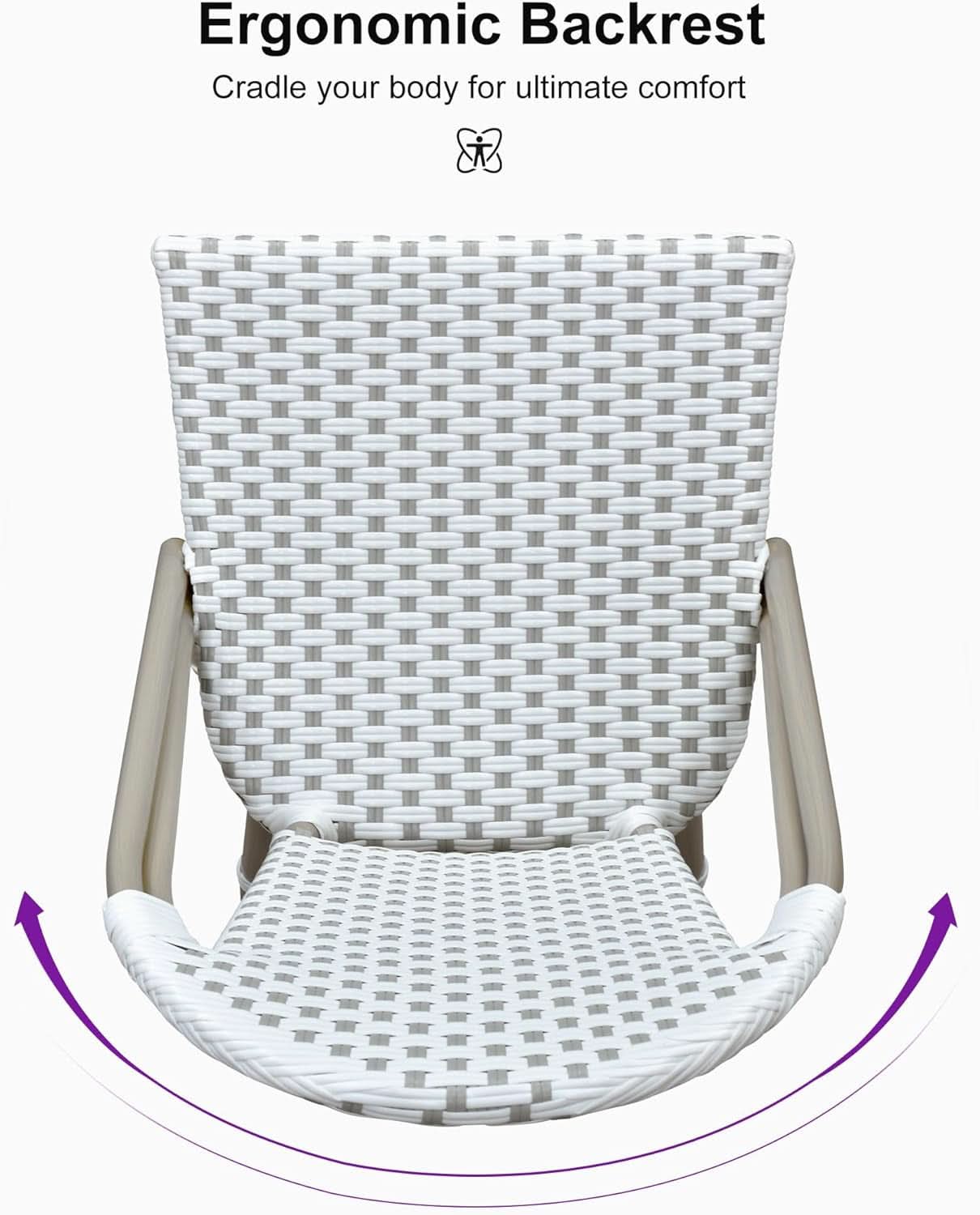 French Style Outdoor Bar Stools Set Of 2 27 Inch White And Grey