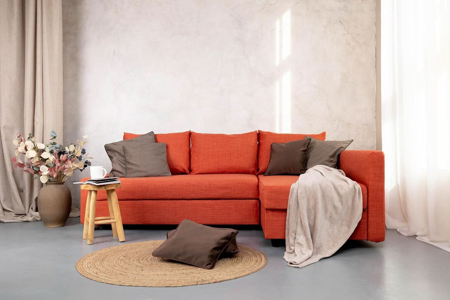 Friheten Slipcover For IKEA ChaiseCorner Orange Snug Fit