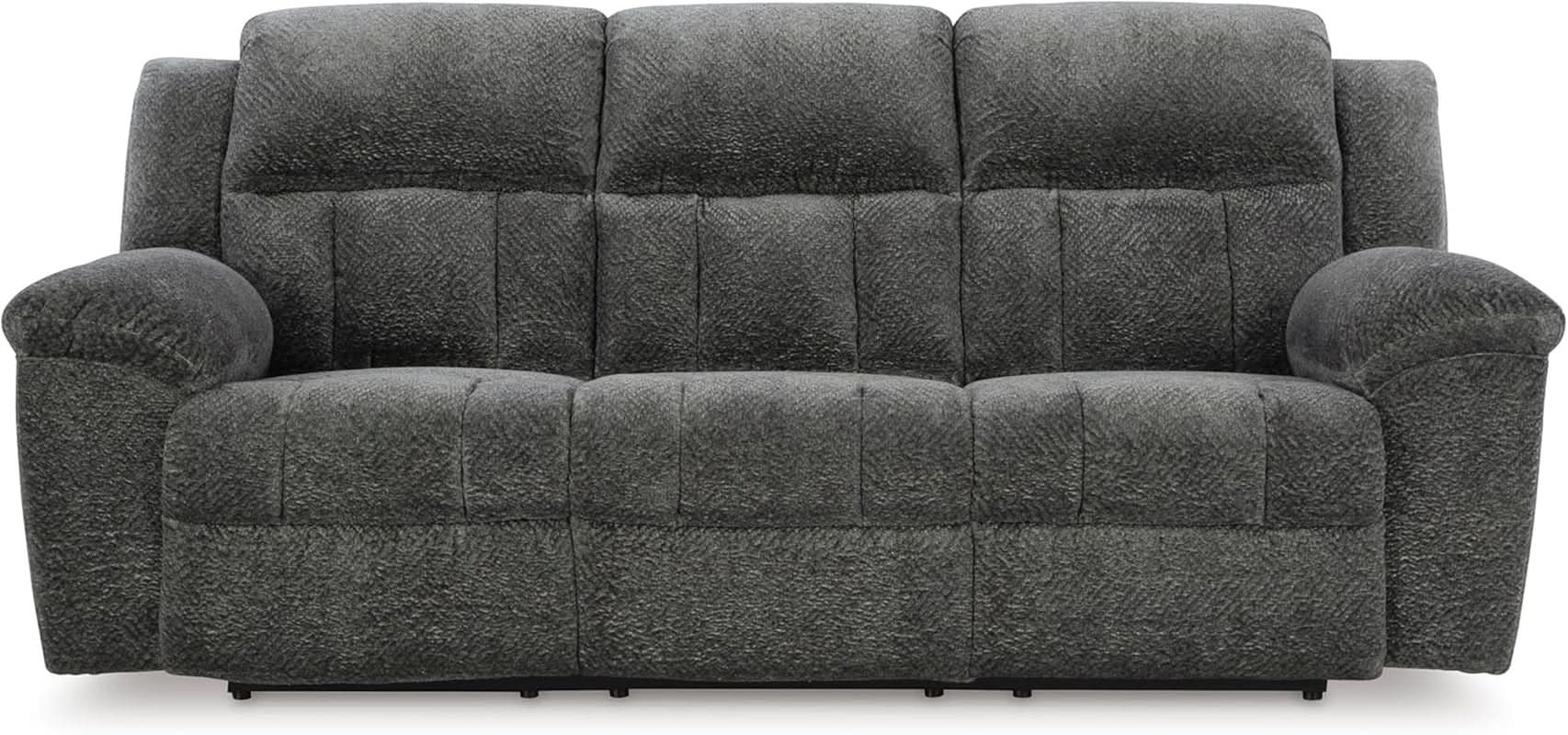 Frohn Gray Oversized Manual Reclining Sofa Living Room