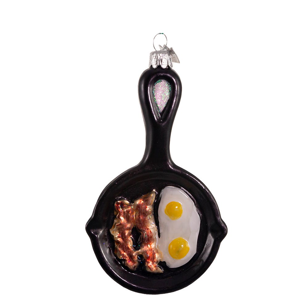Frying Pan Glass Ornament - 5 Inch