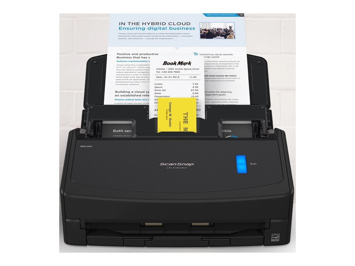 Fujitsu ScanSnap iX1600 Premium Bundle - Document scanner - Dual CIS - Duplex - 279 x 3000 mm - 600 dpi x 600 dpi - up to 40 CG01000-310060