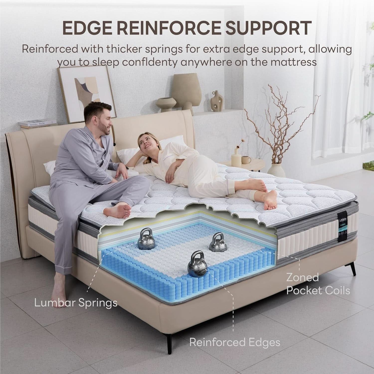 Full Gel Memory Foam Mattress TenInch Zoned Pressure Relief