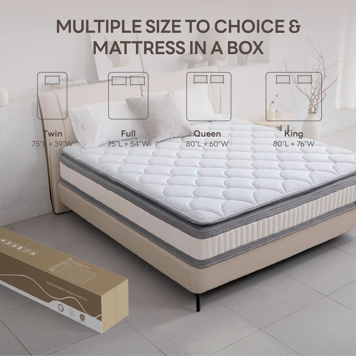 Full Gel Memory Foam Mattress TenInch Zoned Pressure Relief
