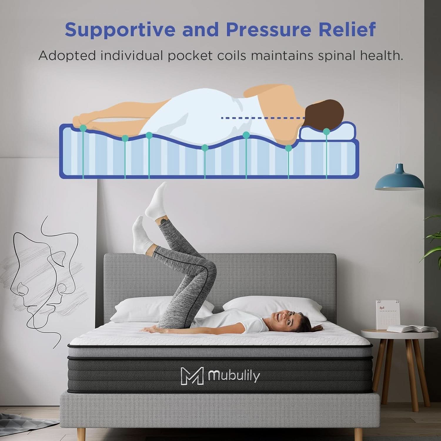Full Hybrid Mattress 8 Inch Medium Firm Gel Foam