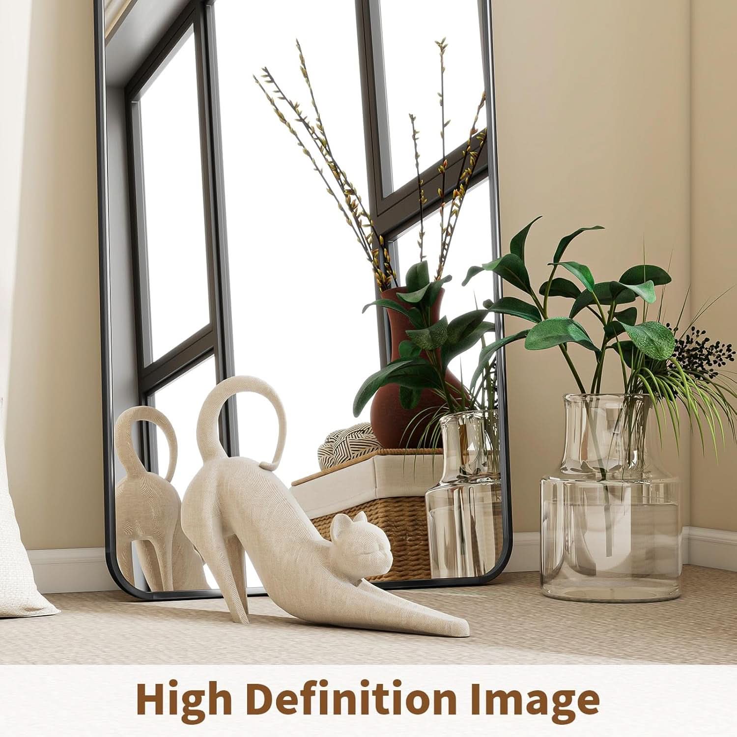 Full Length Floor Mirror 56 Inch Tall Black Freestanding