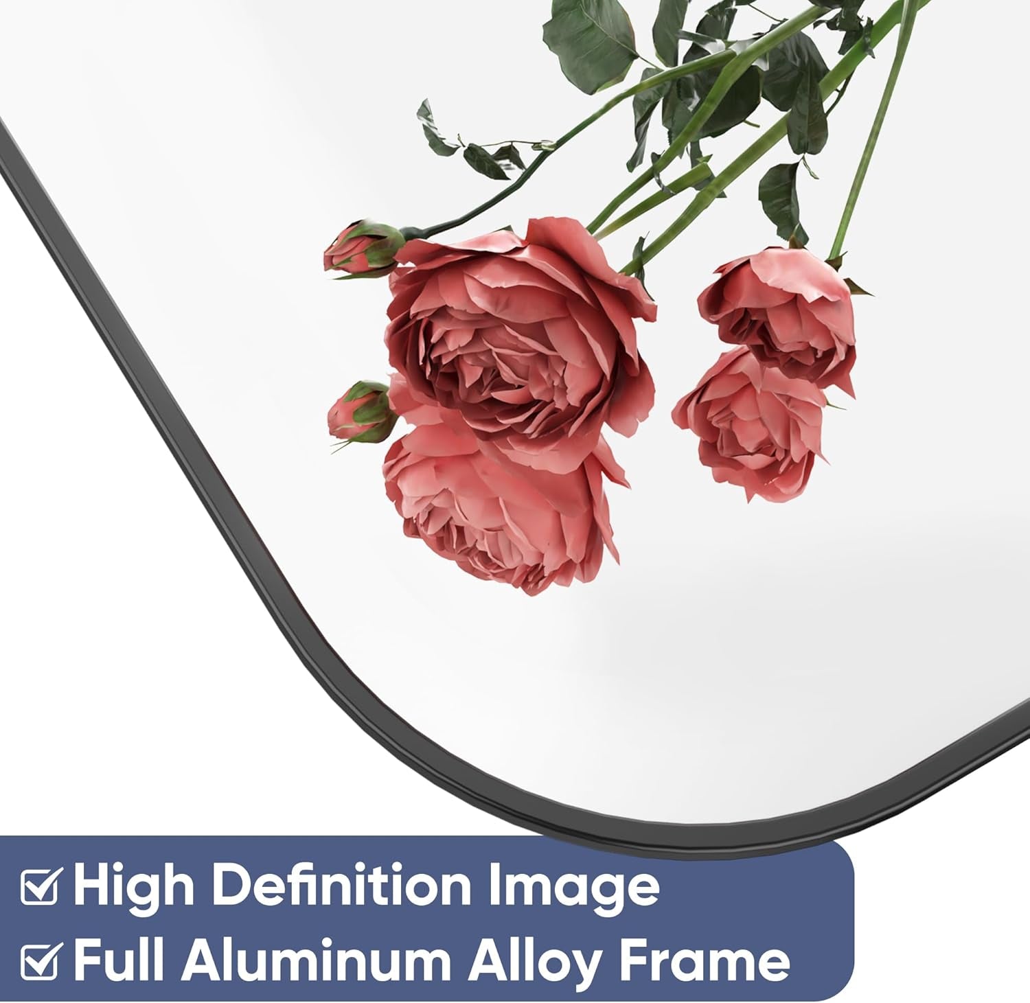 Full Length Floor Mirror 71x28 Freestanding Arched Black Frame