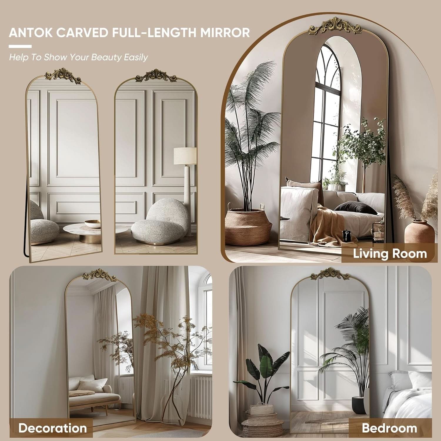 Full Length Floor Mirror 71x28 Inch Bronze For Bedroom