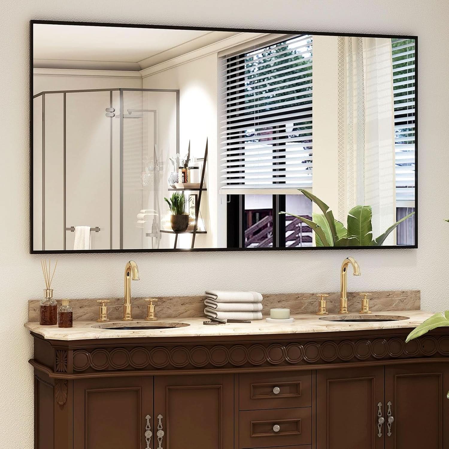 Full Length Mirror With Stand 34x76 Aluminum Frame