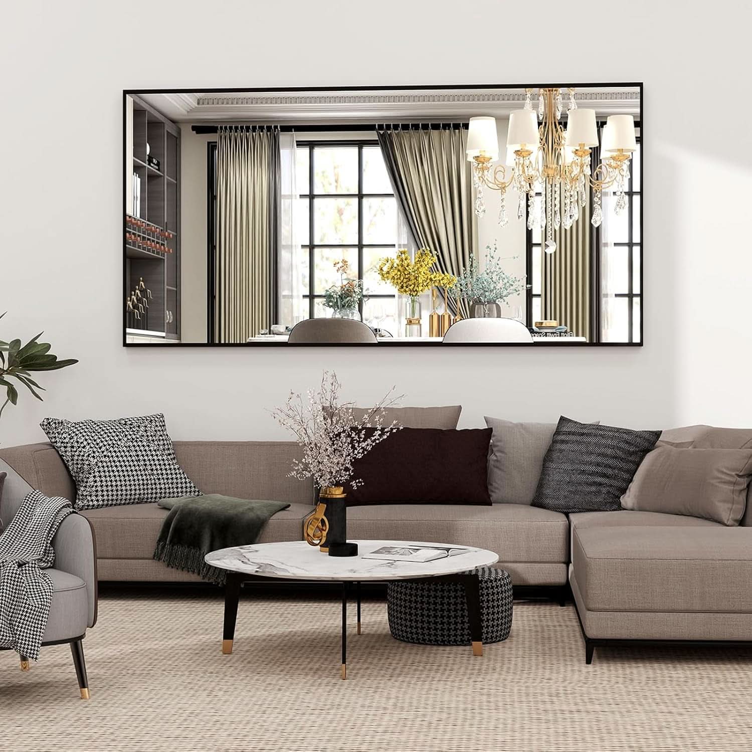 Full Length Mirror With Stand 34x76 Aluminum Frame