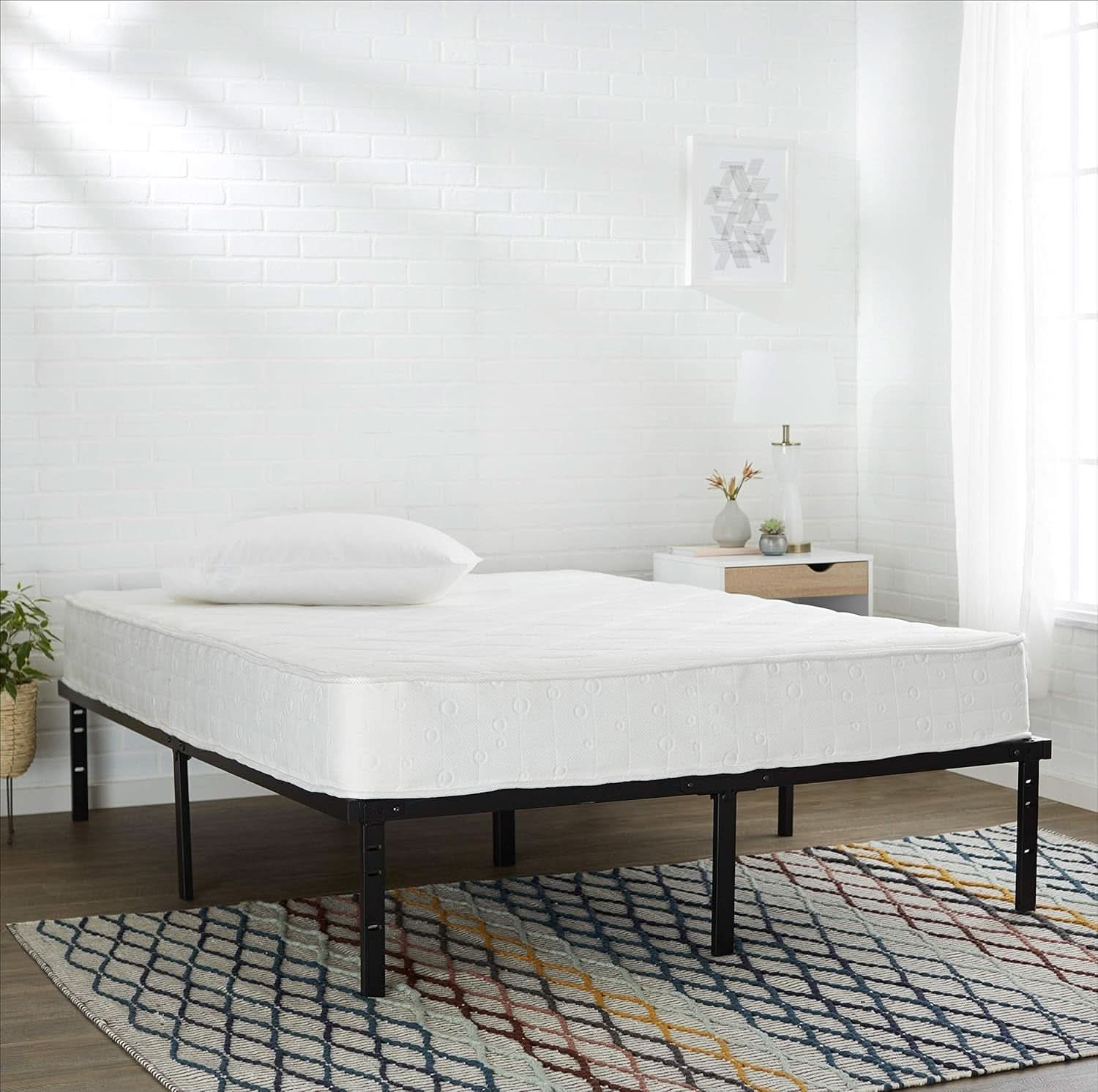 Full Platform Bed Frame With Storage Noiseless Heavy Duty
