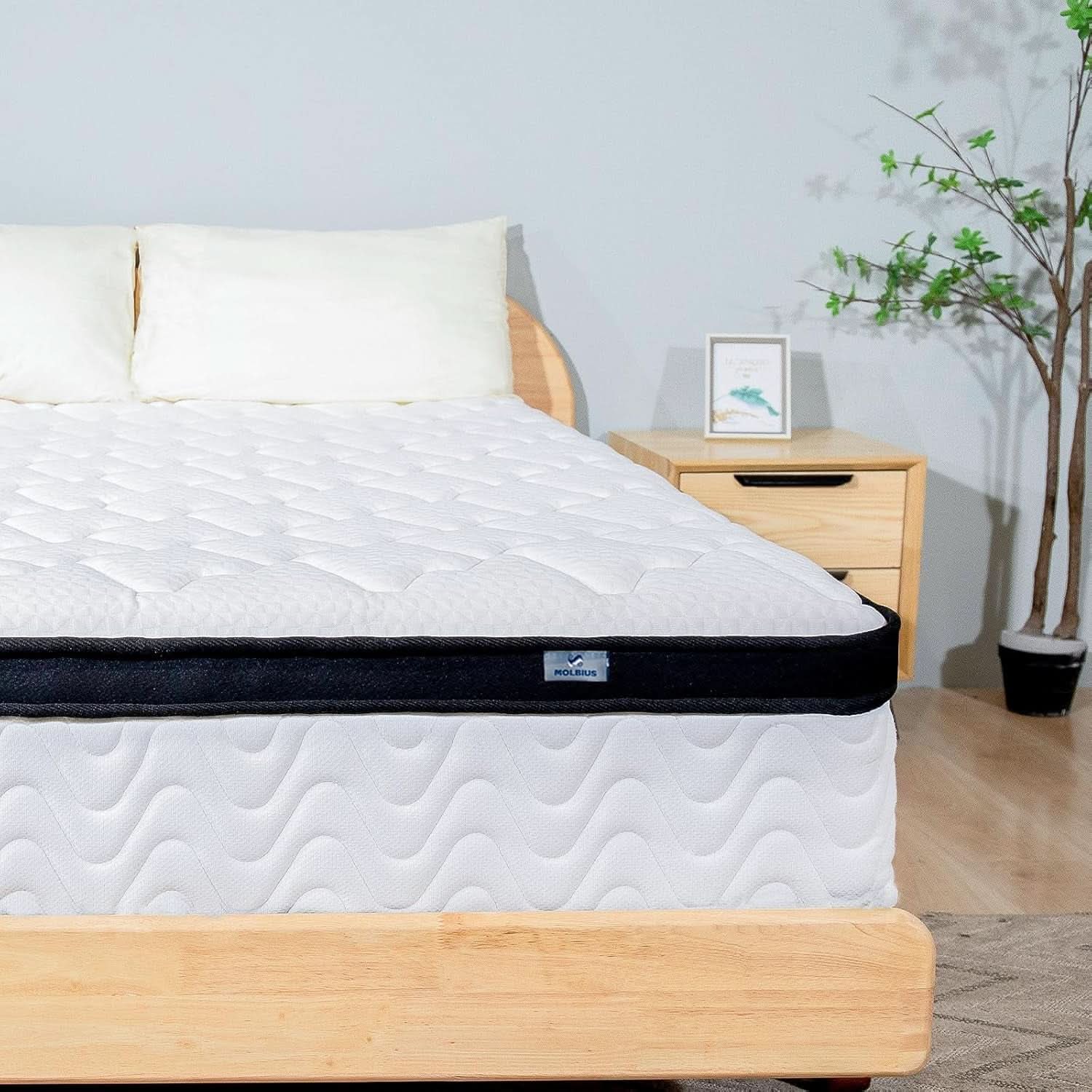 Full Size 10 Inch Hybrid Mattress Fiberglass Free Breathable