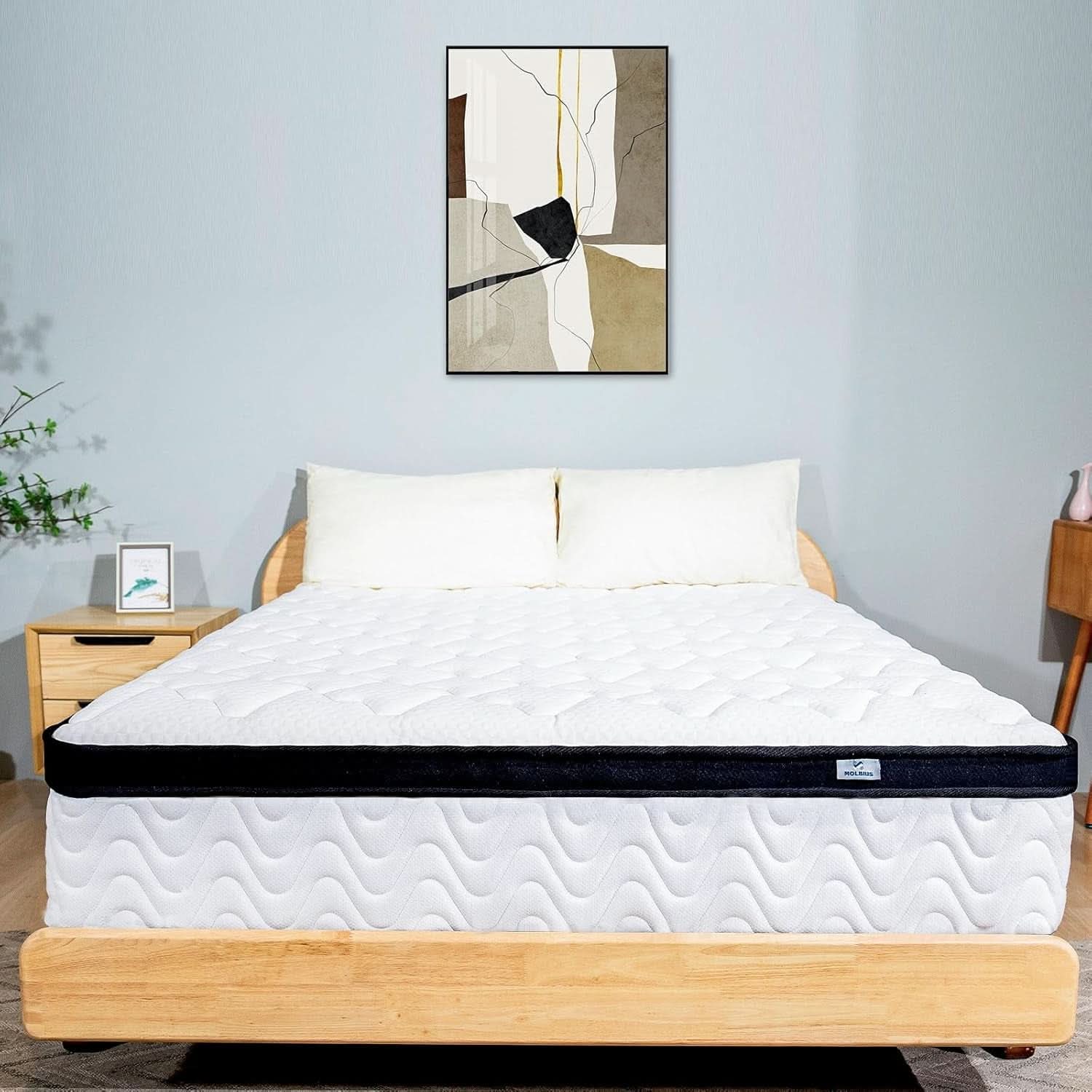 Full Size 10 Inch Hybrid Mattress Fiberglass Free Breathable