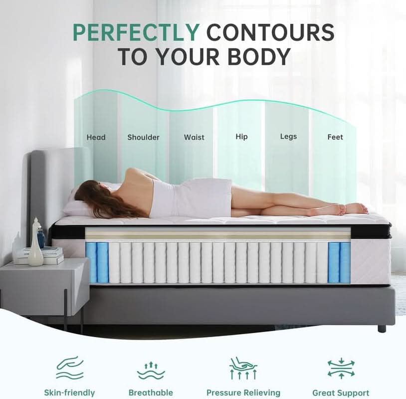 Full Size 10 Inch Hybrid Thermoregulating Mattress