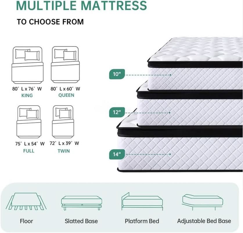 Full Size 10 Inch Hybrid Thermoregulating Mattress