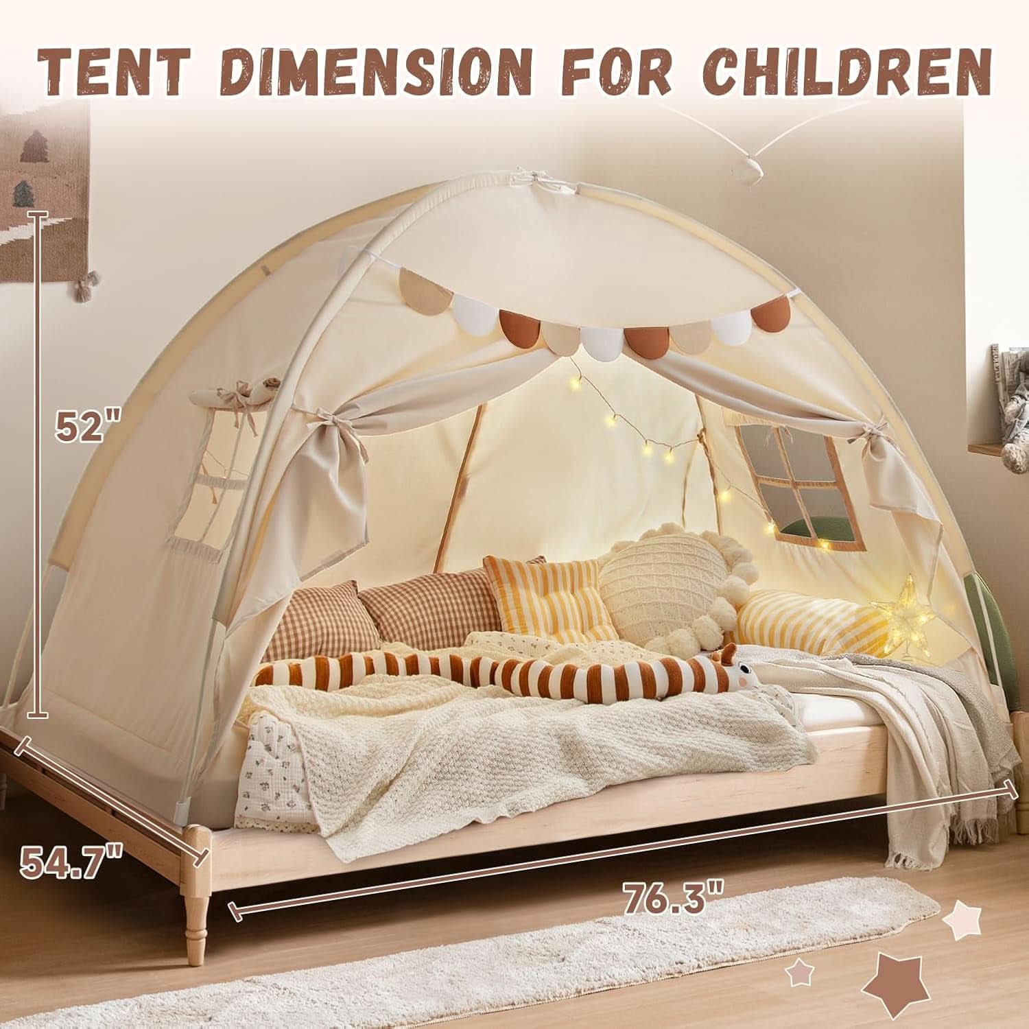 Full Size Bed Canopy Tent Blackout Polyester Cotton