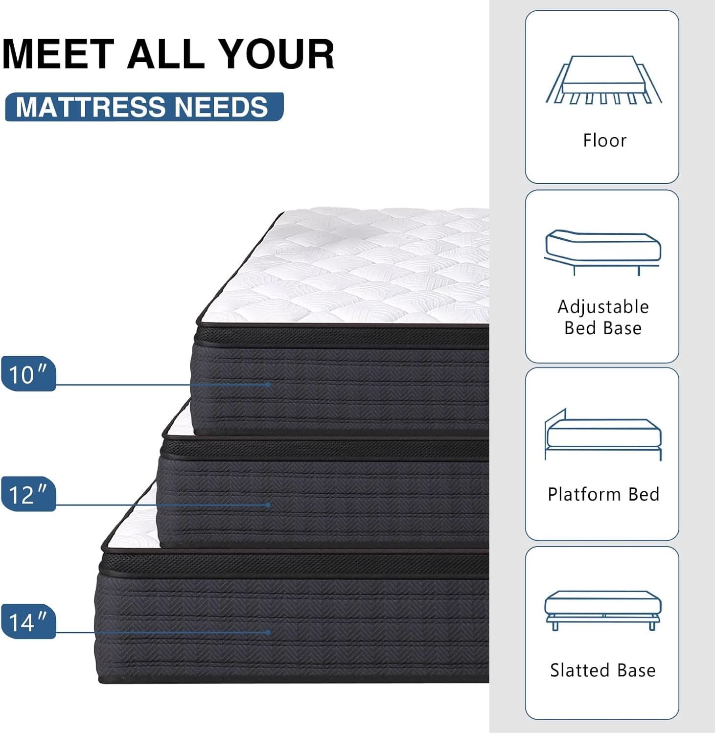 Full Size Hybrid Memory Foam Mattress Certipur Certified
