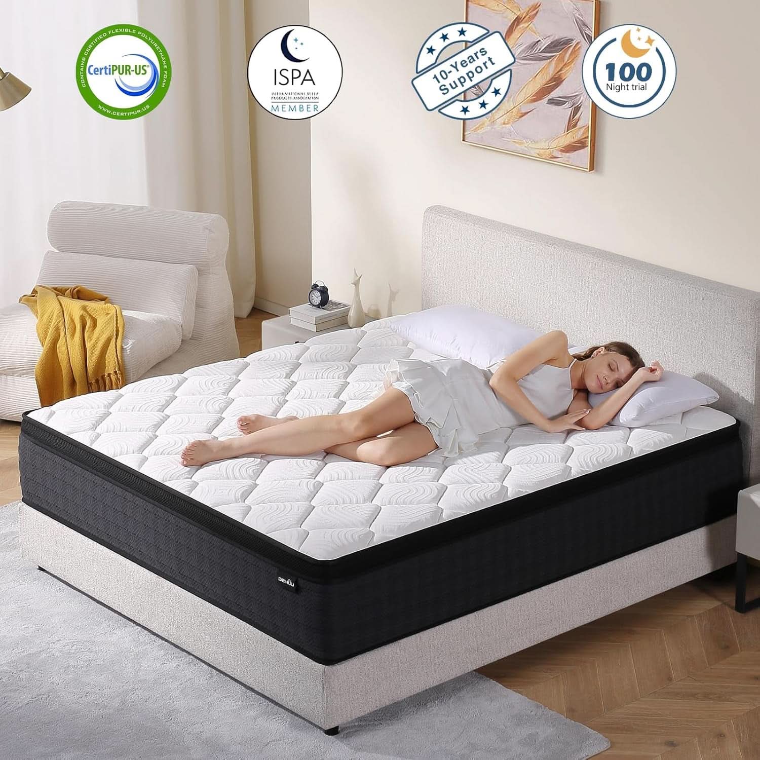 Full Size Hybrid Memory Foam Mattress Certipur Certified