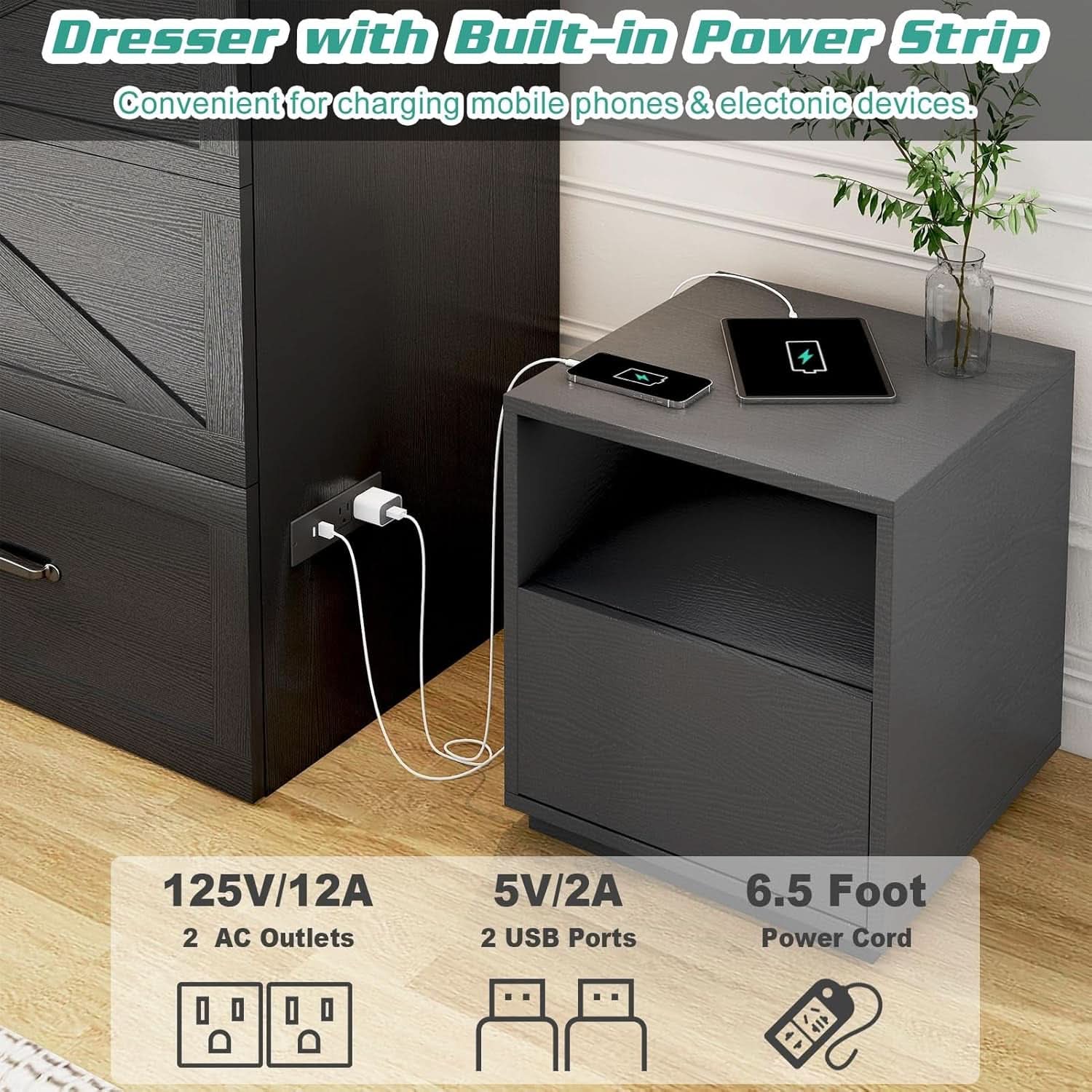 Full Size Murphy Chest Bed With Charging Station Durable Build
