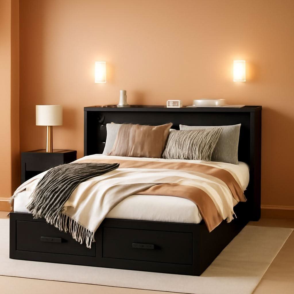 Full Size Murphy Chest Bed With Charging Station Durable Build