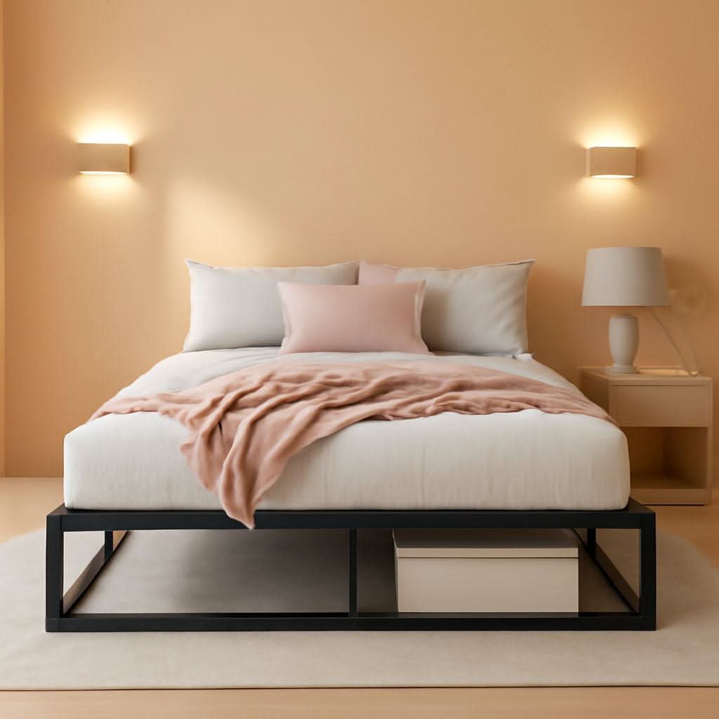 Full Size Platform Bed Frame No Box Spring Slats Included
