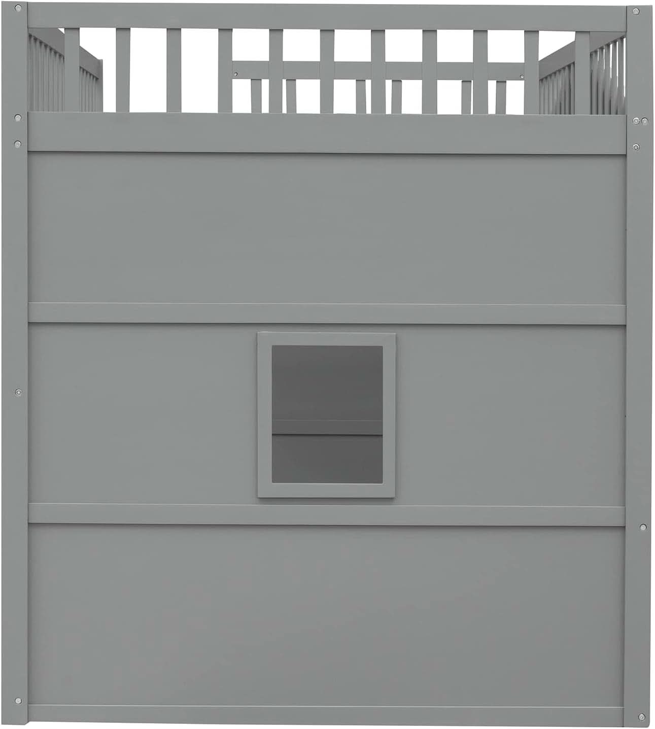 Full Size Playhouse Loft Bed With Window And Ladder