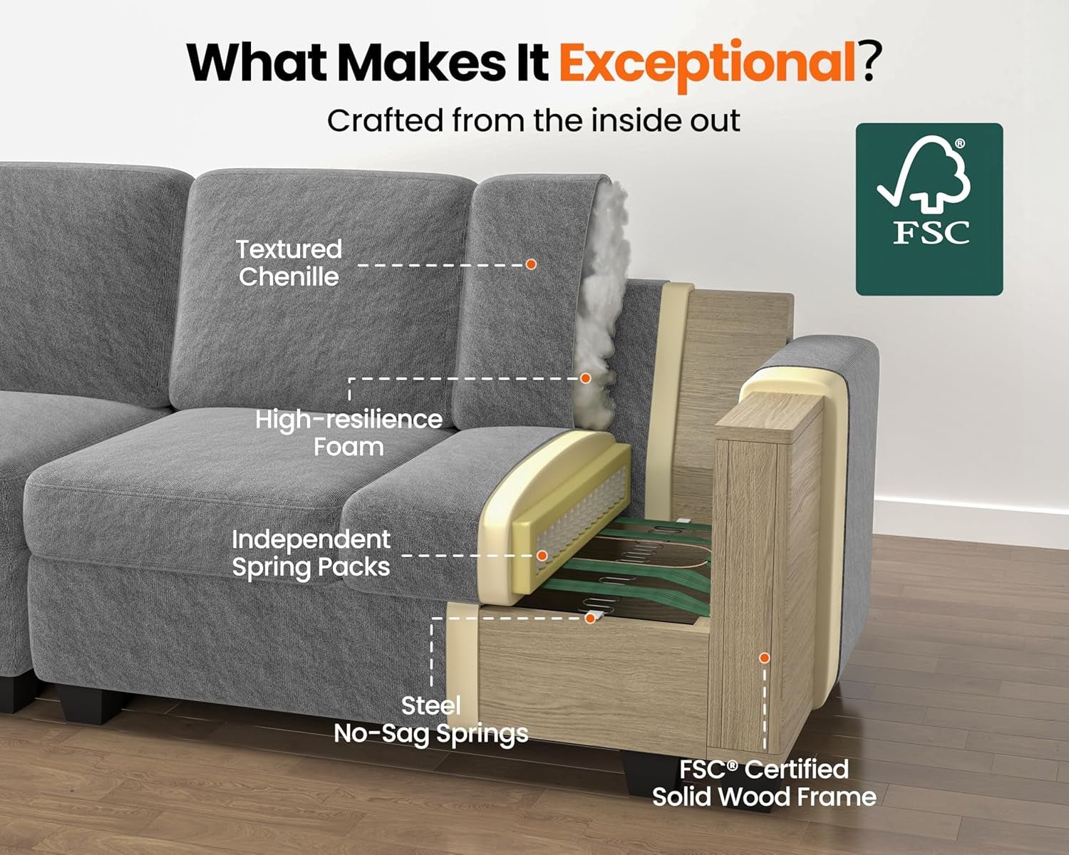 Full Size Pull Out Sofa Bed with USB Charging