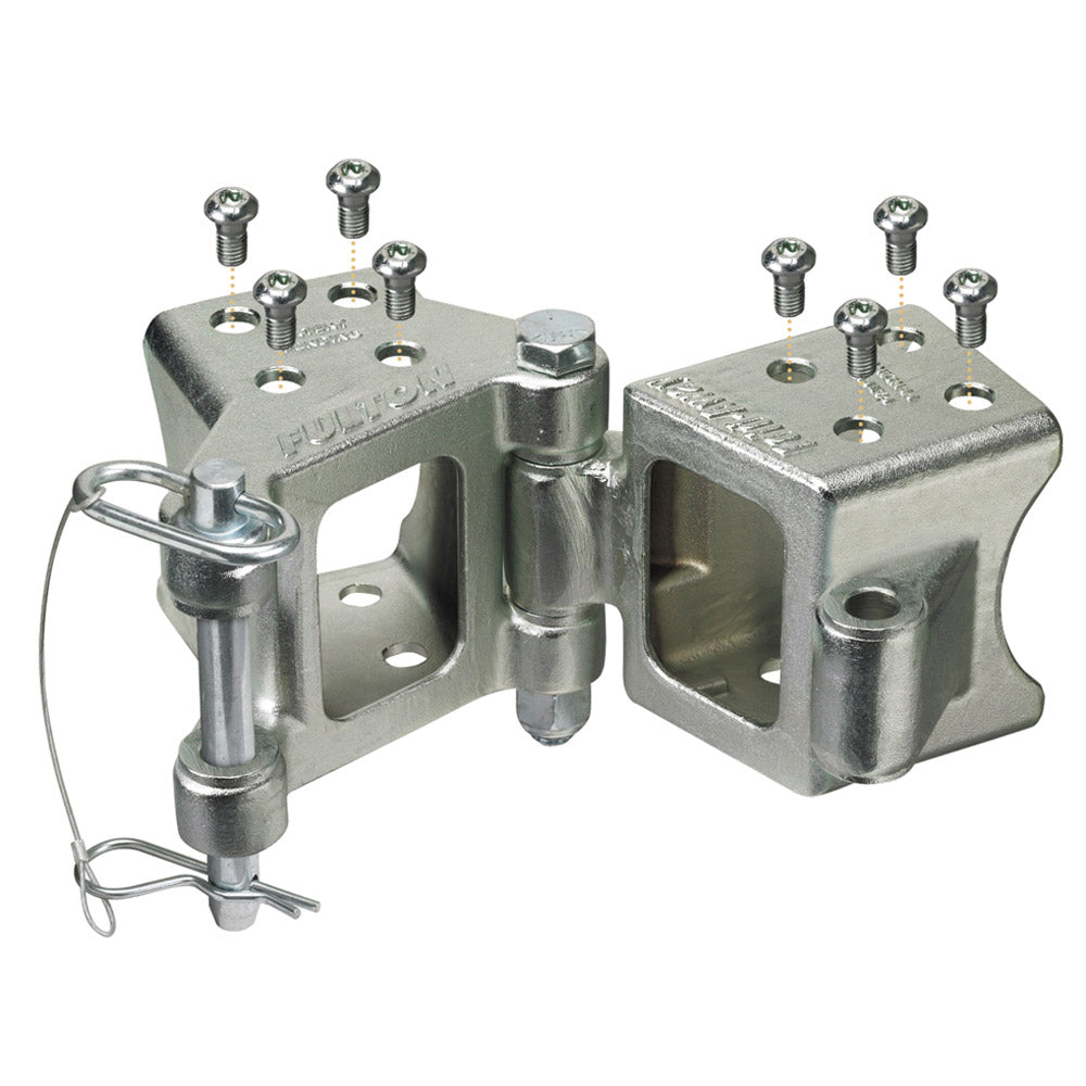 Fulton Fold-Away Bolt-On Hinge Kit 3" x 3" Trailer Beam, Rating 5,000 lbs., 48" Pivot,