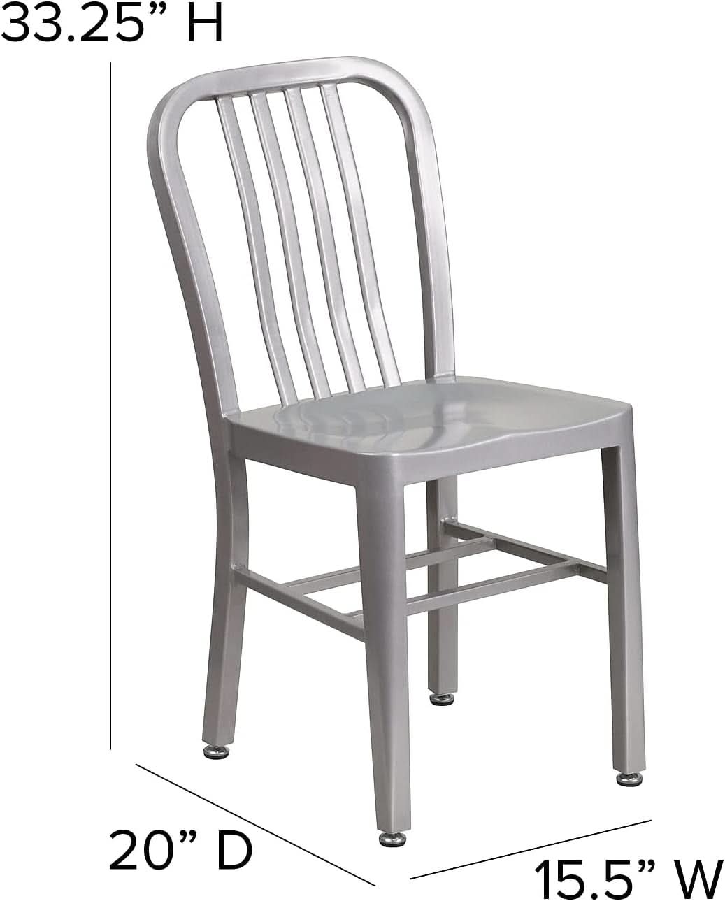 Gael Modern Metal Dining Chairs Set Of 2 In Silver