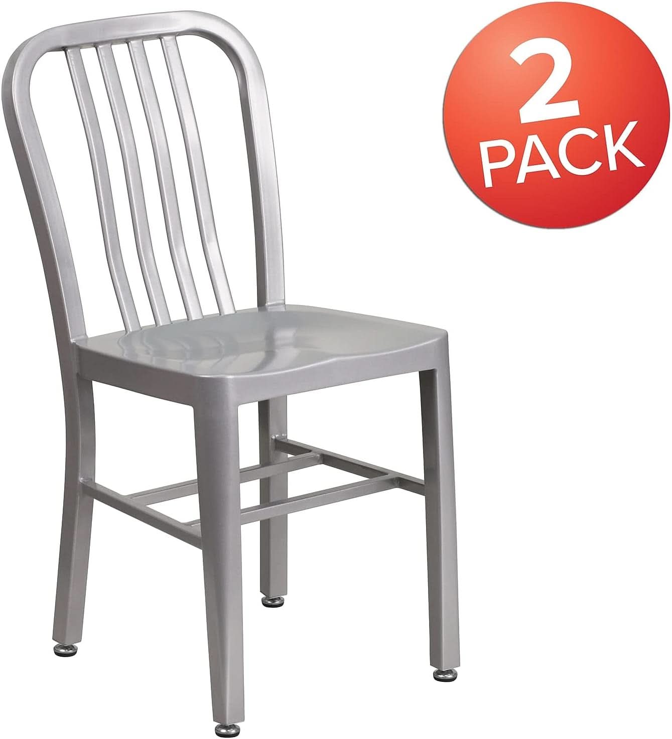 Gael Modern Metal Dining Chairs Set Of 2 In Silver