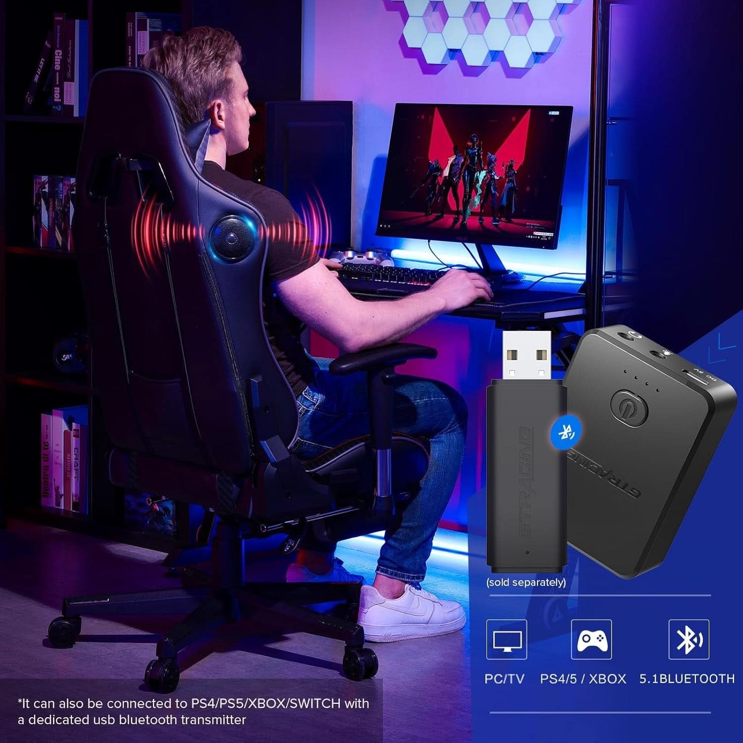 Gaming Chair With Footrest And Speakers Ergonomic Design