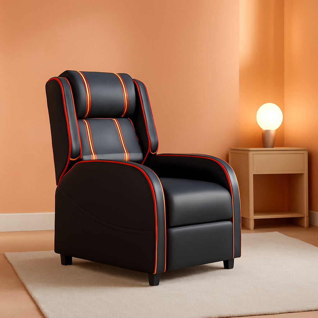 Gaming Recliner Chair Red Massage Ergonomic Comfort