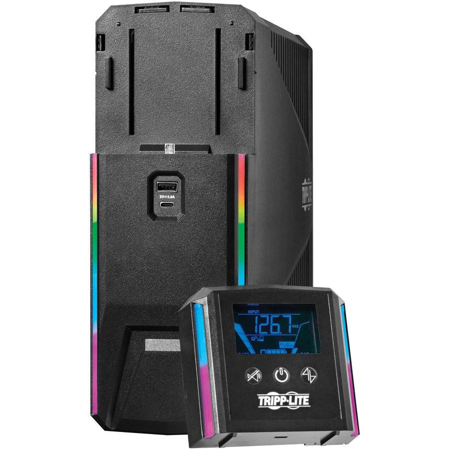 Gaming UPS 1500VA - Pure Sine Wave Battery Backup with RGB LEDs | TecISoft SMART1500PSGLCD