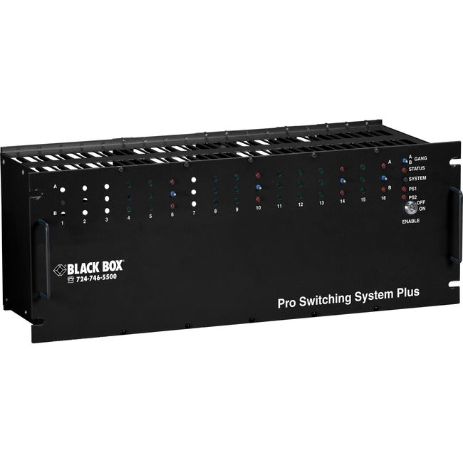 Gang Switch Chassis - 4U Rack Mount 18-Card Switching System | Black Box SM960A