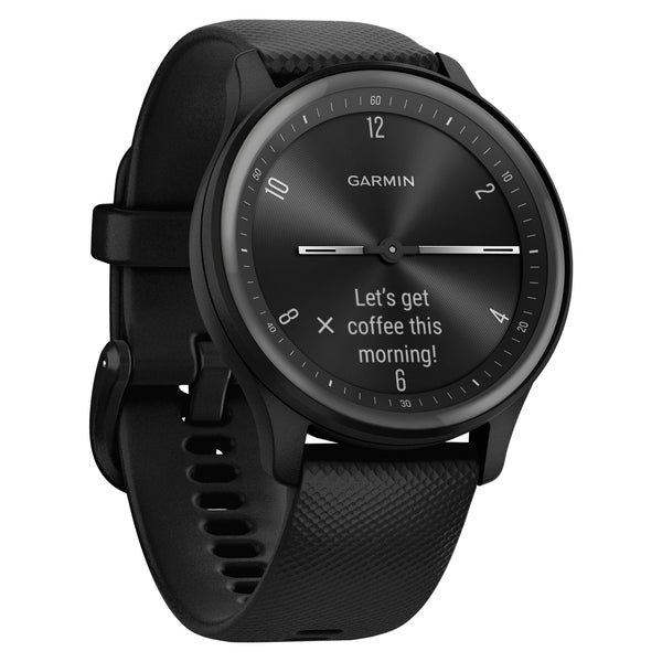Garmin 010-02566-00 vivomove Sport Smartwatch with Silicone Band (Black)