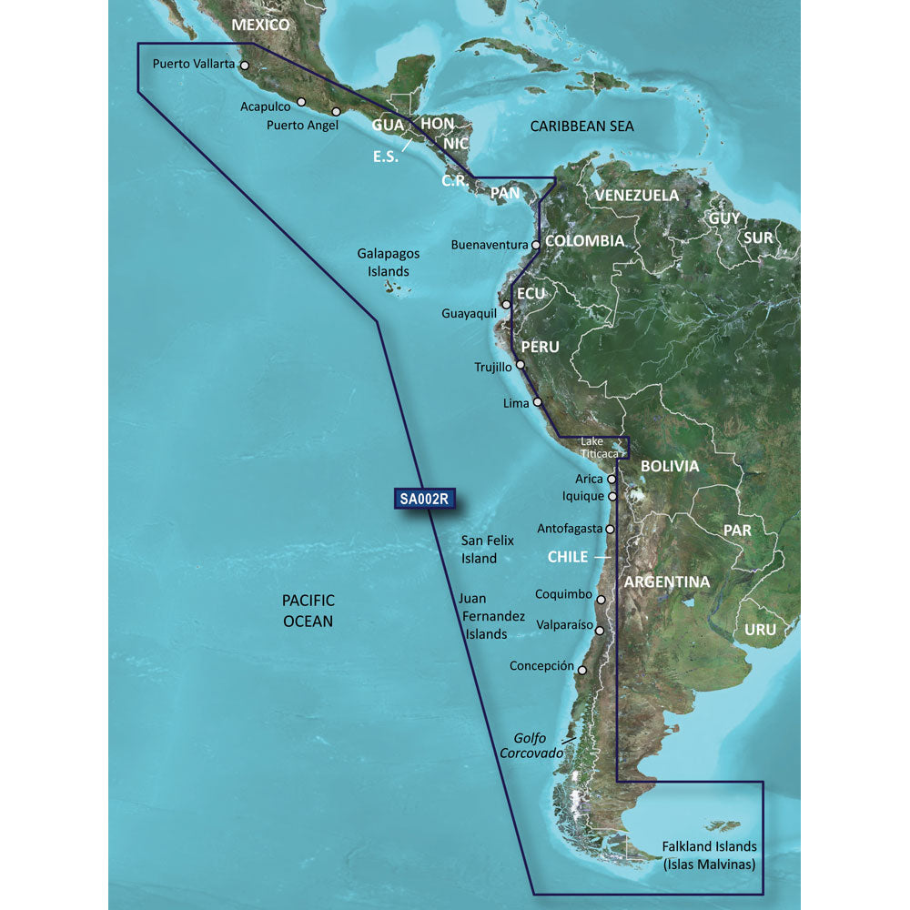 Garmin BlueChart&reg; g3 HD - HXSA002R - South America West Coast -
