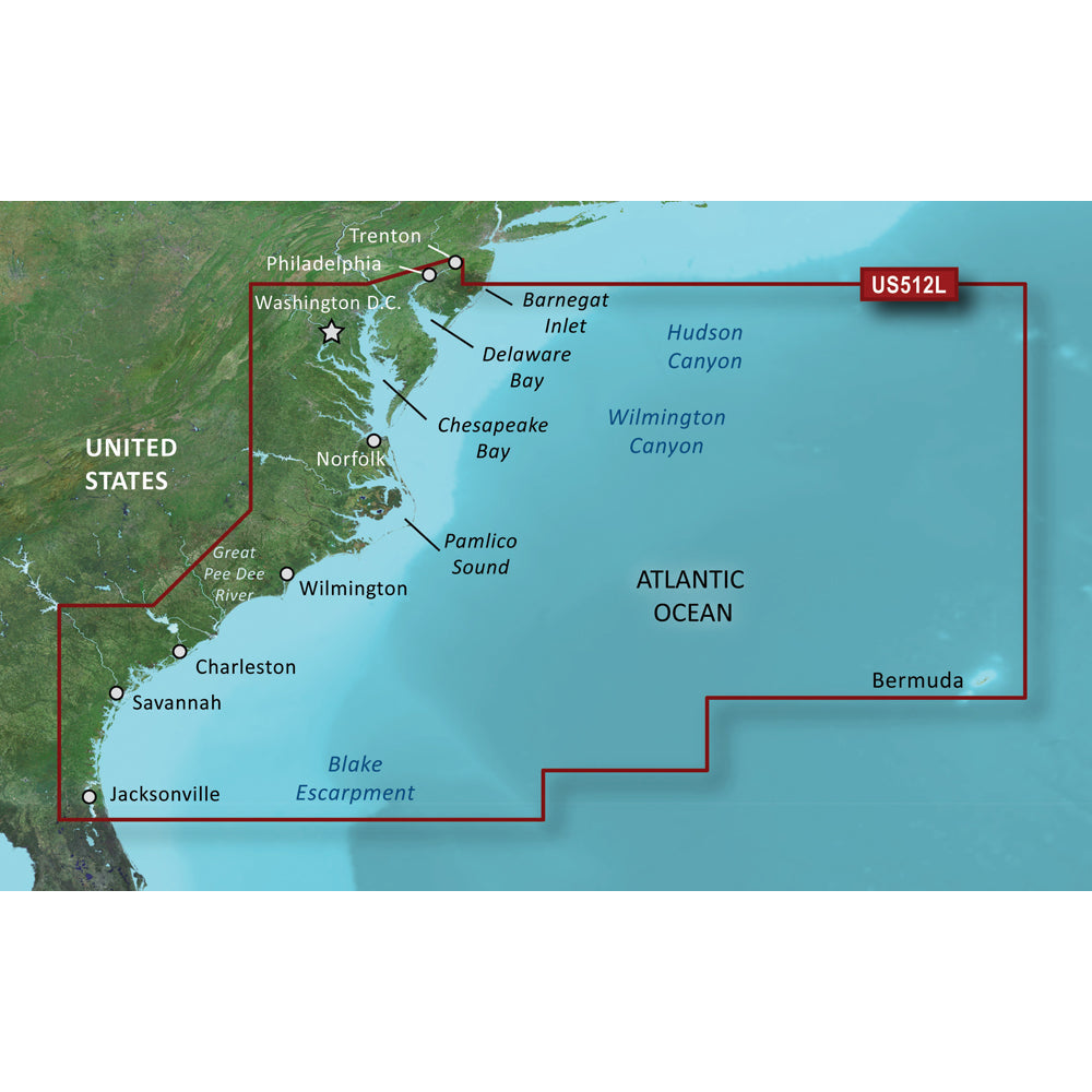 Garmin BlueChart&reg; g3 Vision&reg; HD - VUS512L - Mid-Atlantic -