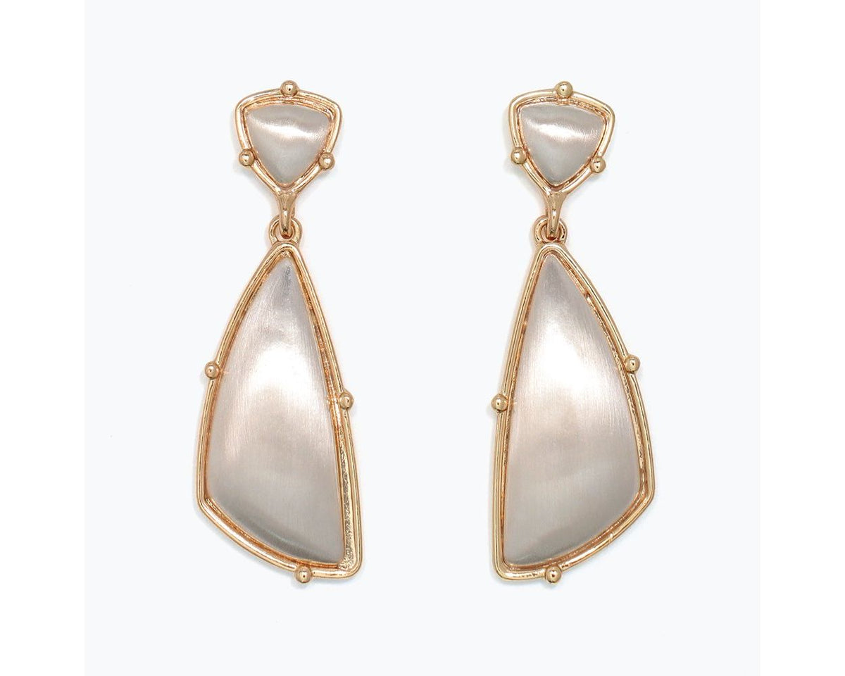 Geometric Drop Earrings with Gold Trim
