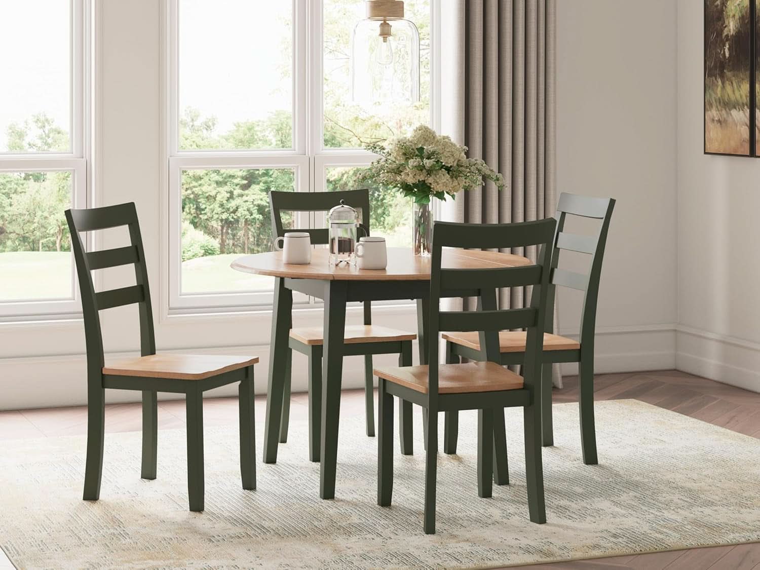 Gesthaven Modern Armless Dining Chairs Set Of 2 Green