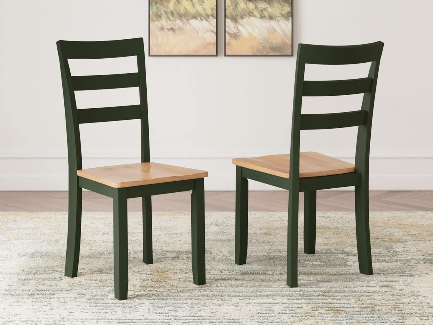 Gesthaven Modern Armless Dining Chairs Set Of 2 Green