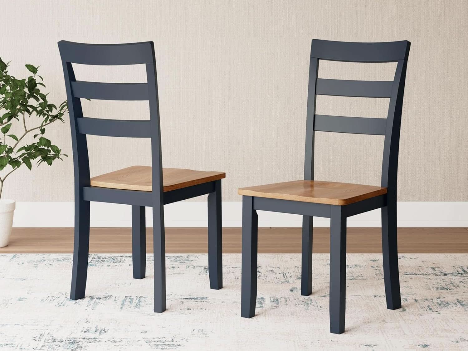 Gesthaven Solid Wood Frame Dining Chair Set 2 White Natural