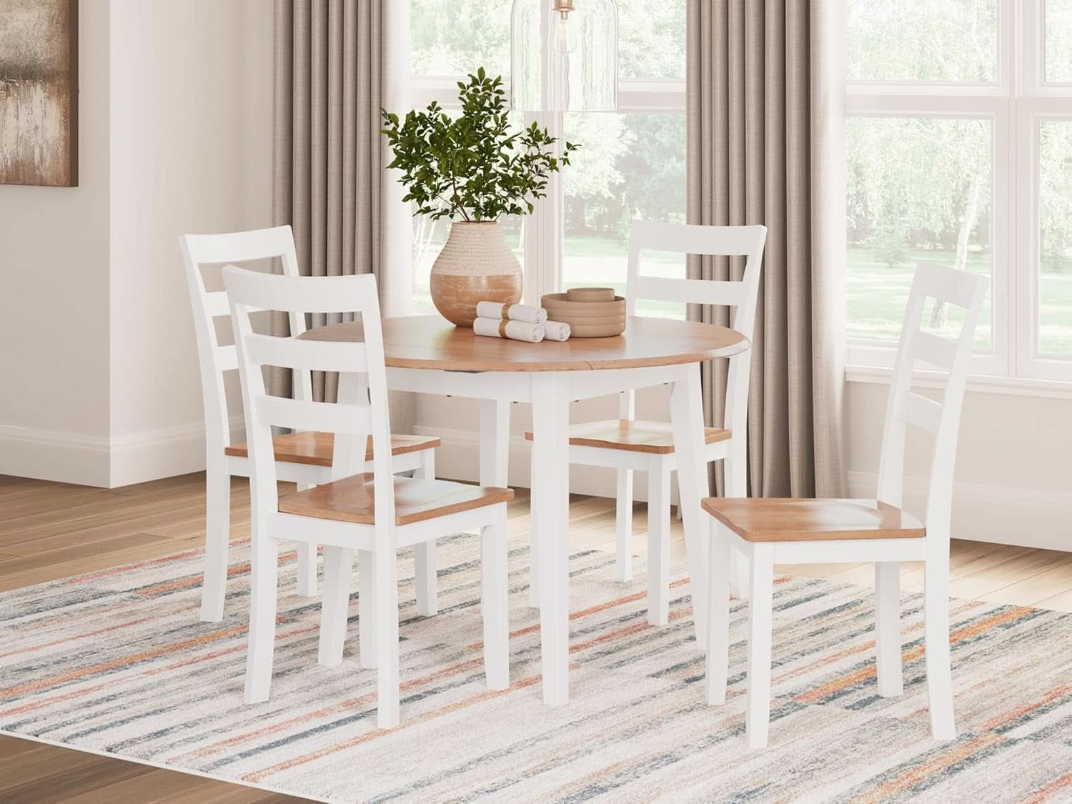 Gesthaven Solid Wood Frame Dining Chair Set White Natural