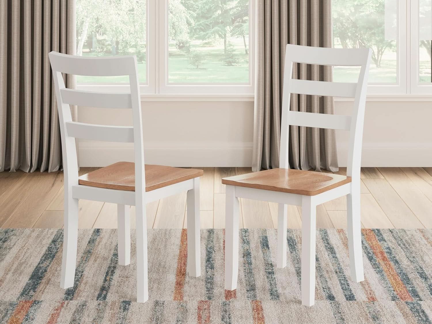 Gesthaven Solid Wood Frame Dining Chair Set White Natural