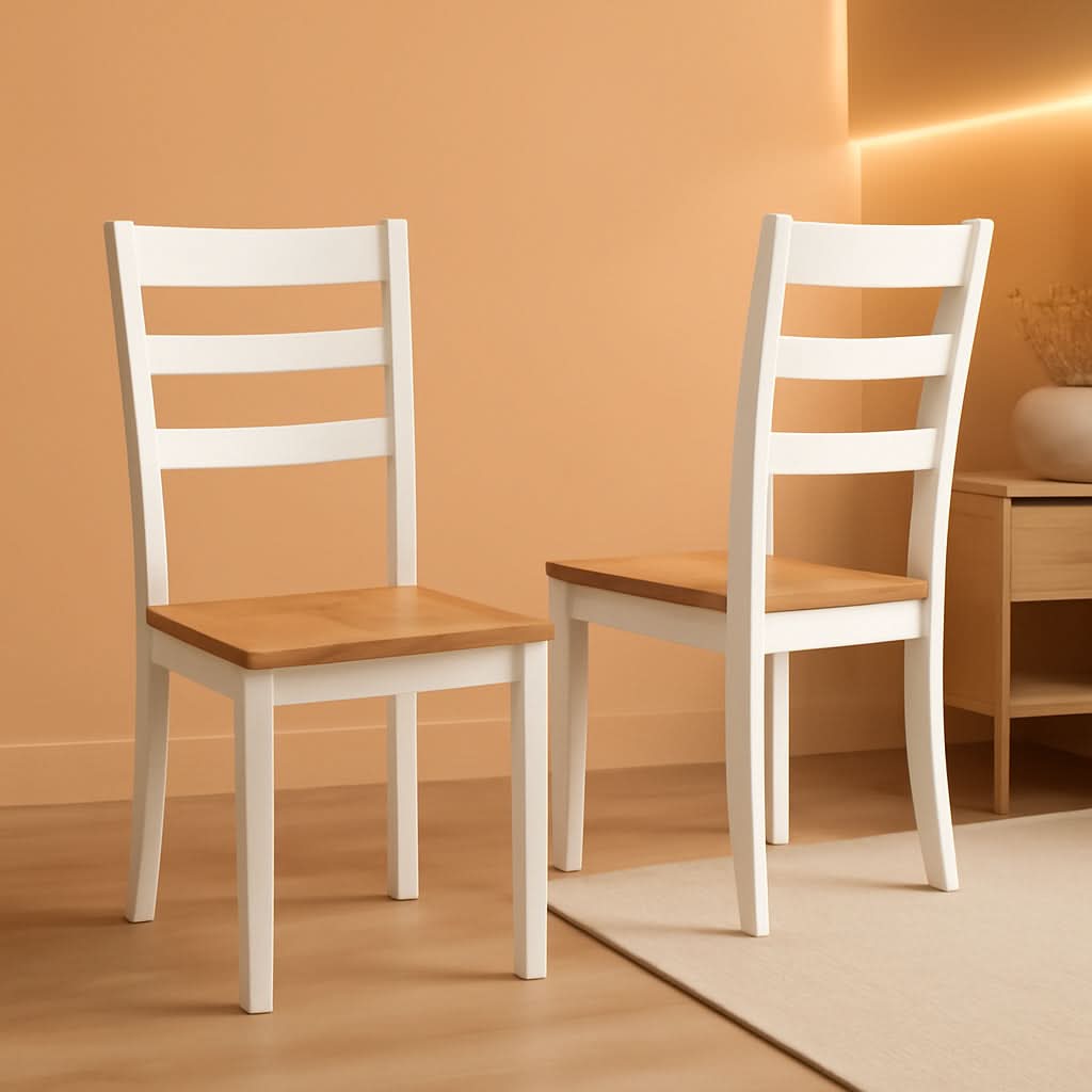 Gesthaven Solid Wood Frame Dining Chair Set White Natural