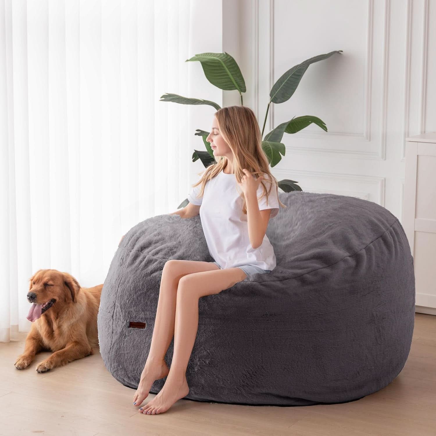 Giant Bean Bag Chair Bed for Adults Convertible Lounger