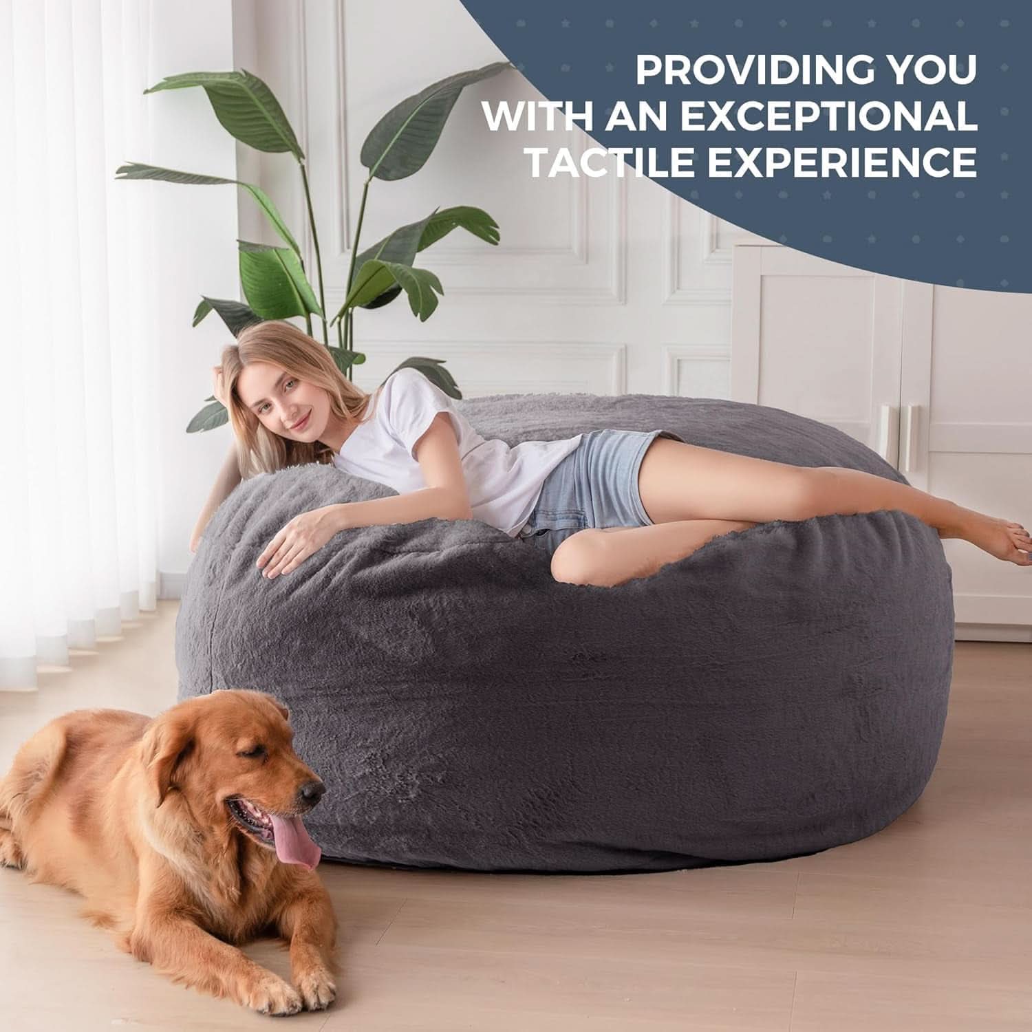 Giant Bean Bag Chair Bed for Adults Convertible Lounger