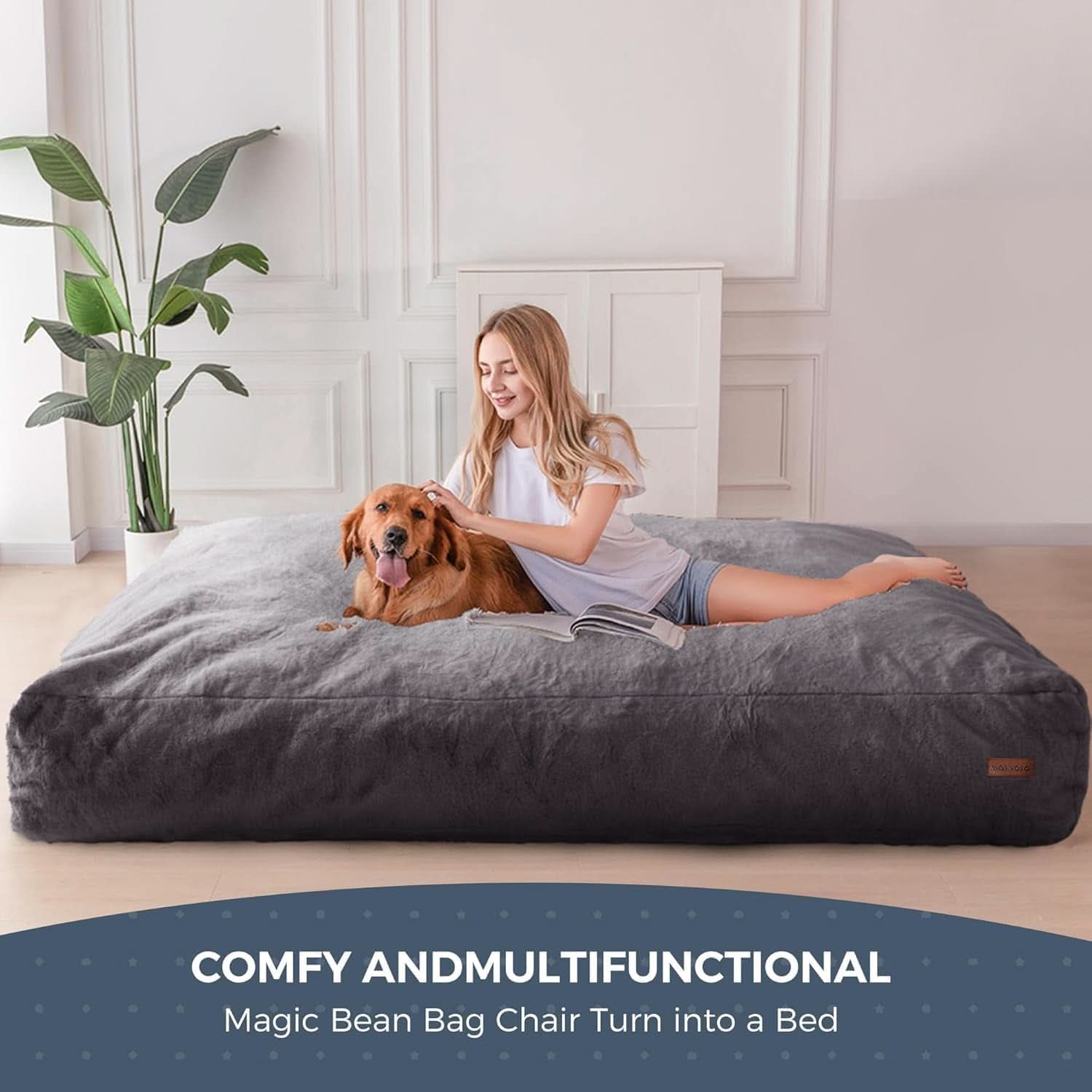 Giant Bean Bag Chair Bed for Adults Convertible Lounger