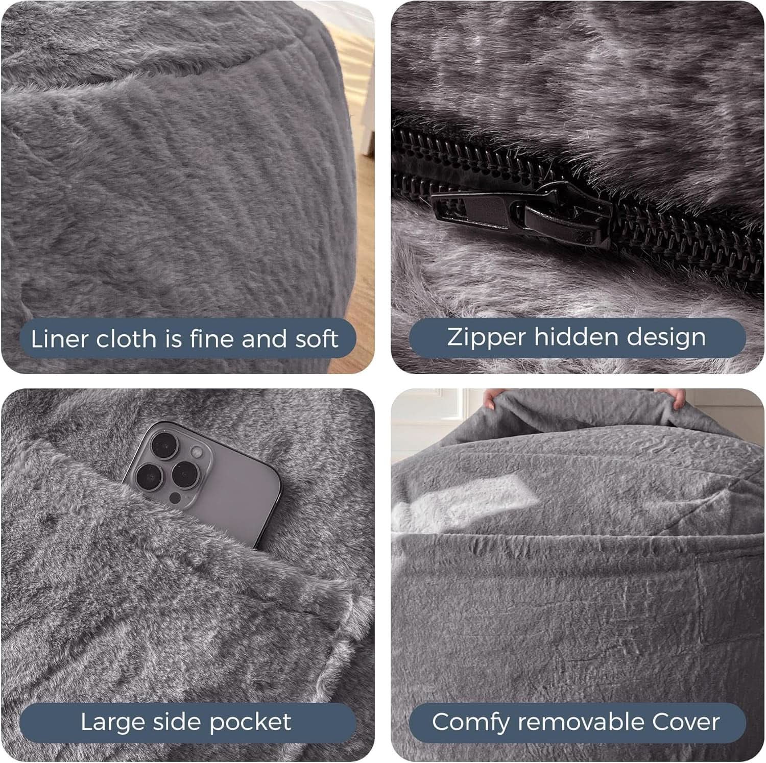 Giant Bean Bag Chair Bed for Adults Convertible Lounger