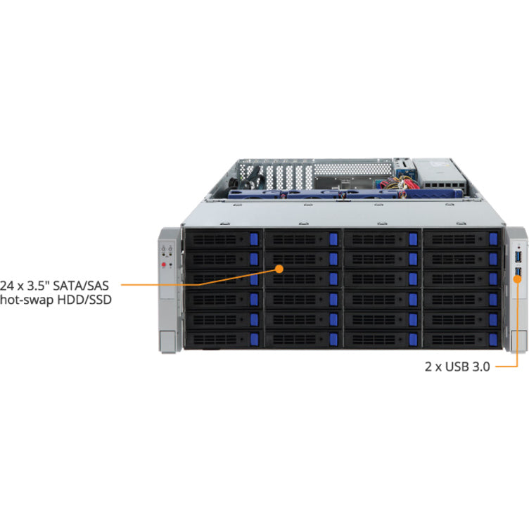 Gigabyte S451-Z30 Barebone System - 4U Rack-mountable - Socket SP3 - 1 x Processor Support