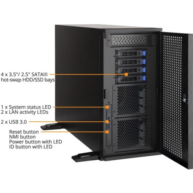 Gigabyte W291-Z00 Barebone System - Tower - Socket SP3 - 1 x Processor Support