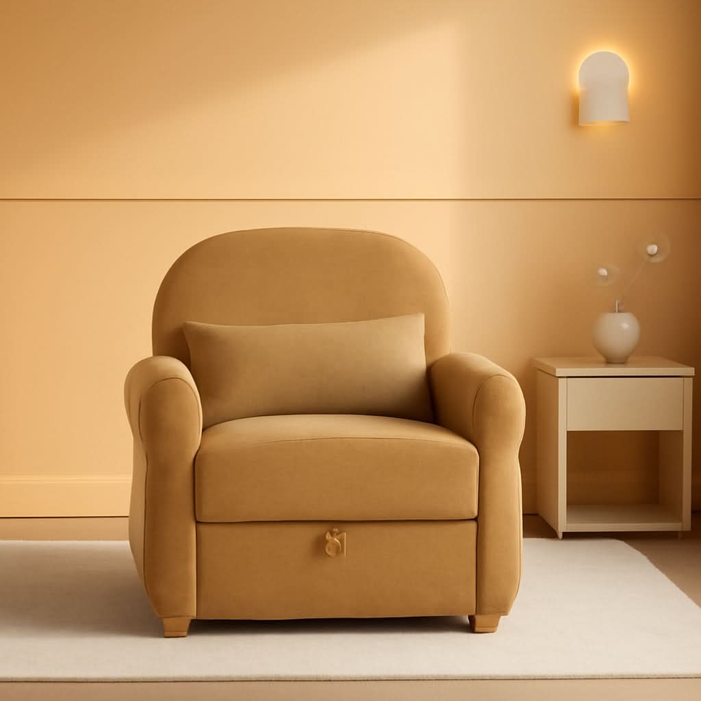 Ginger Yellow 33.5 Inch Upholstered Accent Armchair